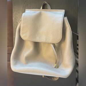 MARC JACOBS pebble leather taupe grey backpack purse gold hardware small medium